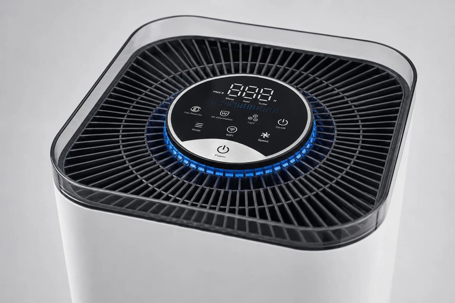 IntelliDesk touch controls and air outlet